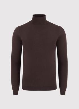 Brązowy gładki golf męski