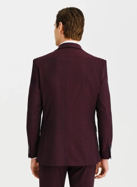 Ślubny bordowy garnitur męski