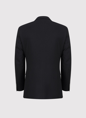 Dwurzędowa czarna marynarka garniturowa