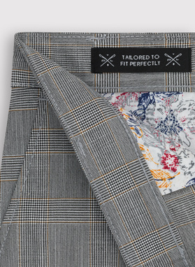 Szare męskie spodnie w kratkę