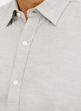 Zielono-szara bawełniana koszula męska