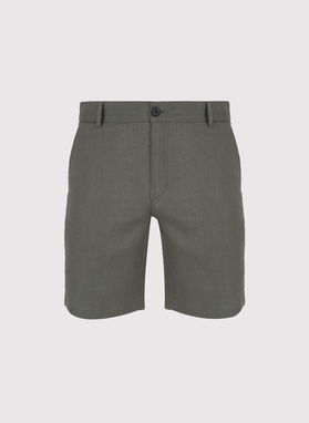 Lniane szorty męskie w kolorze zielonym