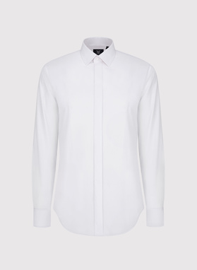 Biała koszula na spinki w fasonie slim