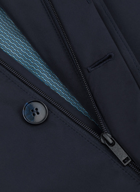 Granatowy przejściowy płaszcz męski