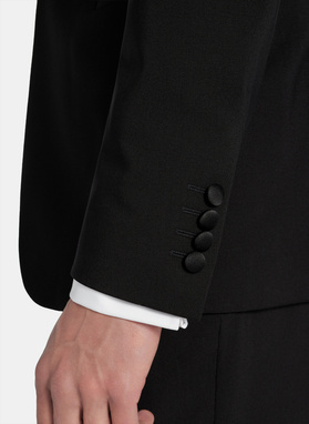 Czarny smoking męski z szalowym kołnierzem