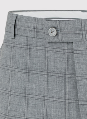 Szare spodnie garniturowe w kratę