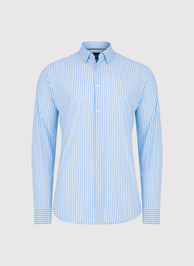 Niebieska koszula męska w prążek