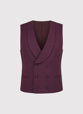 Bordowa dwurzędowa kamizelka męska