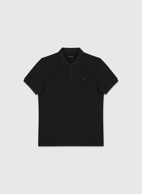 Czarne bawełniane polo męskie