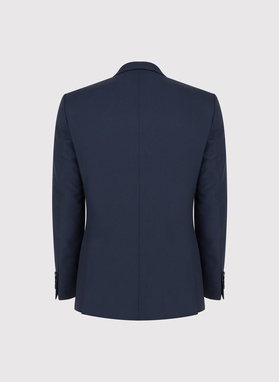 Granatowy wełniany garnitur męski