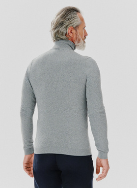 Szary gładki golf męski