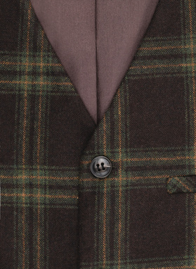 Brązowa kamizelka męska w kratę