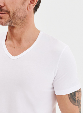 T-shirt v-neck w białym kolorze, dwupak