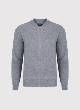 Sweter męski rozpinany w szarym kolorze