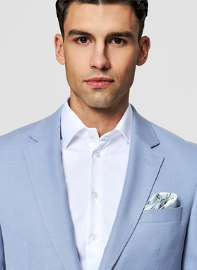 Niebieska marynarka casual z lnem