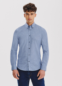 Granatowa koszula w pepitkę