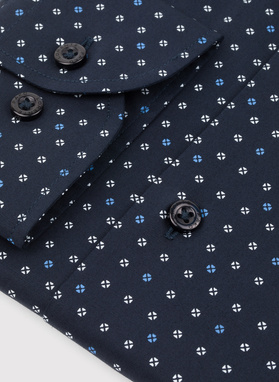 Granatowa koszula męska w mikrowzór