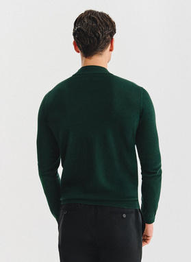 Zielony bawełniany półgolf męski