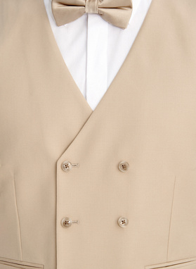 Beżowa kamizelka garniturowa z wełny