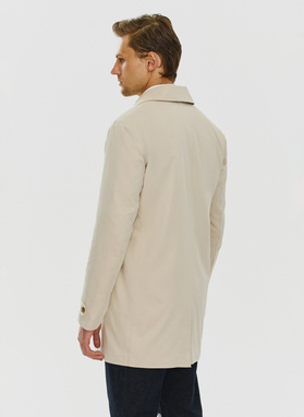 Beżowy wiosenny płaszcz męski