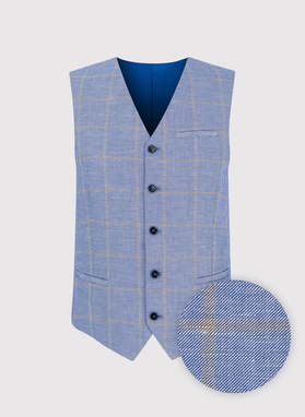 Męska niebieska kamizelka w kratkę