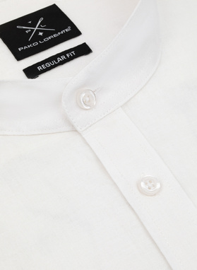 Biała koszula męska z lnu i bawełny