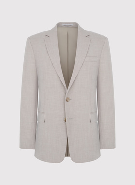 Gładki beżowy garnitur męski