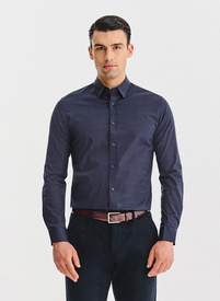 Granatowa koszula w kwiaty