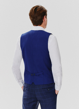 Granatowa dwurzędowa kamizelka męska