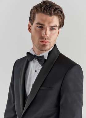 Klasyczny czarny wełniany smoking