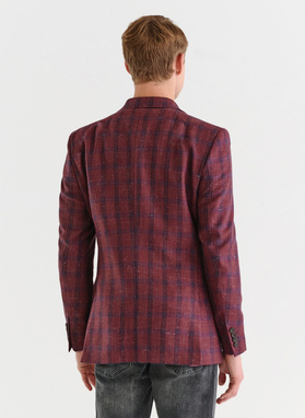 Bordowa marynarka casualowa