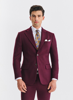 Bordowy garnitur męski