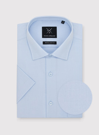 Niebieska koszula męska z krótkim rękawem