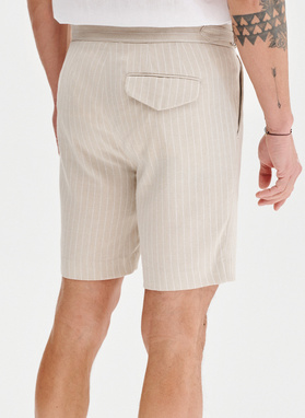 Szorty męskie w prążek z lnem