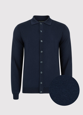 Granatowy kardigan z kołnierzykiem