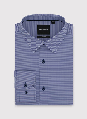 Granatowa dzianinowa koszula w pepitkę