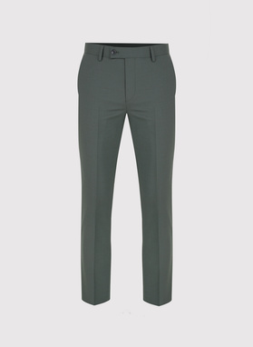 Zielone wełniane spodnie garniturowe