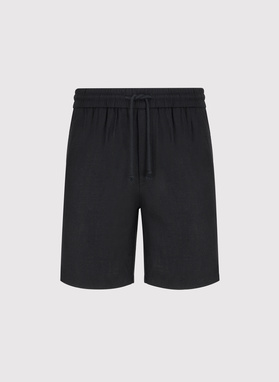 Czarne spodenki męskie z lnem