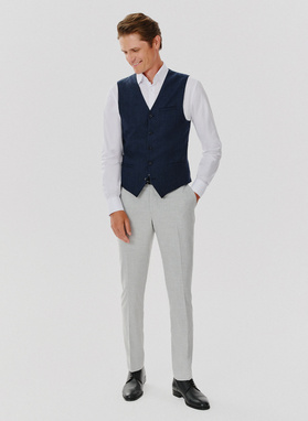 Jednorzędowa kamizelka męska w kolorze granatowym