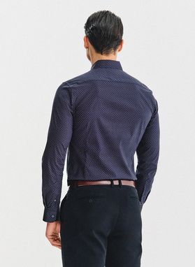 Granatowa koszula w kwiaty