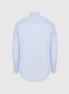 Niebieska koszula męska z lnu i bawełny