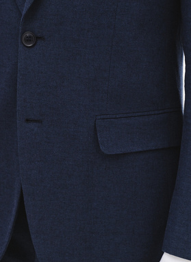 Granatowy garnitur męski z lnem