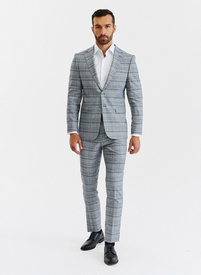 Kraciaste męskie spodnie garniturowe