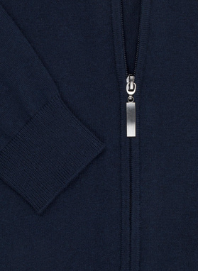 Granatowy rozpinany sweter z kieszeniami