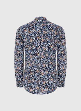Granatowa koszula w kwiaty
