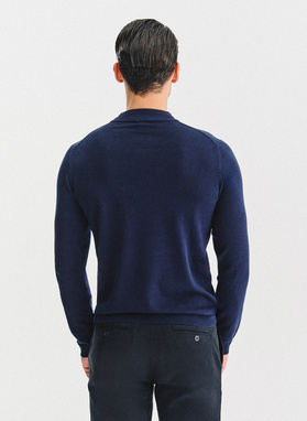 Granatowy bawełniany półgolf męski