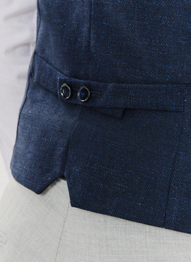 Jednorzędowa kamizelka męska w kolorze granatowym