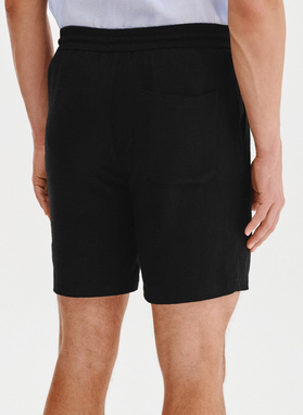 Czarne spodenki męskie z lnem