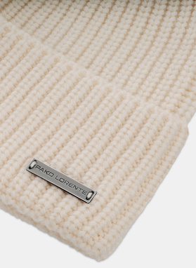 Beżowa wełniana czapka męska