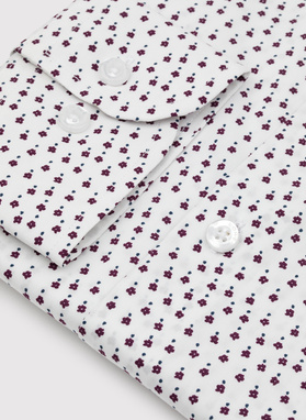 Biała koszula męska w mikrowzór